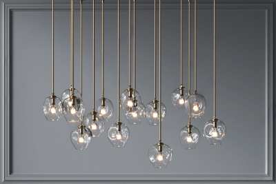 现代玻璃吊灯组合3D模型下载